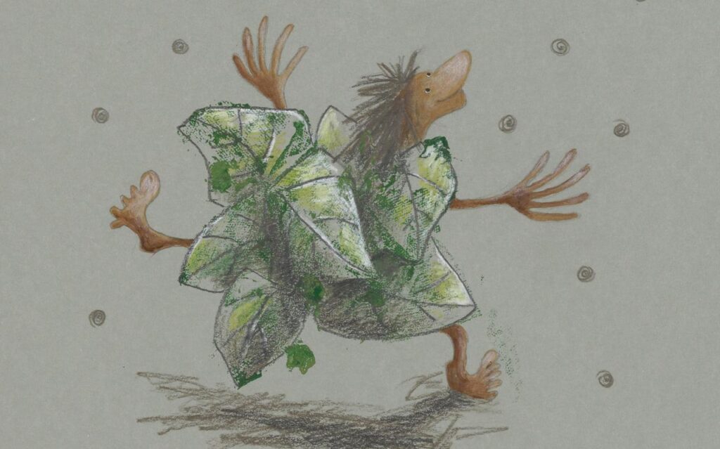 illustratie van Yke Reeder voor het Friestalige kinderboek ‘Abe en de Aardichman’ dat geselecteerd is voor de BIB.