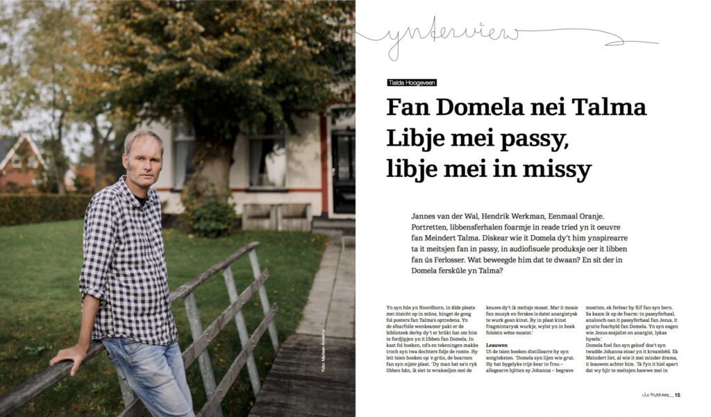 Spread uit de Moanne met een verhaal over Meindert Talma